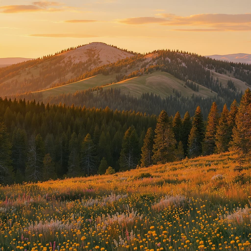 Big Horn foothills at golden hour — northern Wyoming service-area landmark anchoring The GRY GROUP's statewide practice.